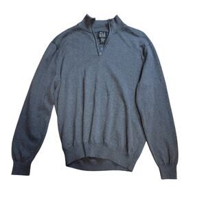 Jos A Bank Signature Collection Gray 100% Pima Cotton Quarter Zip Pullover L